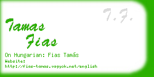 tamas fias business card